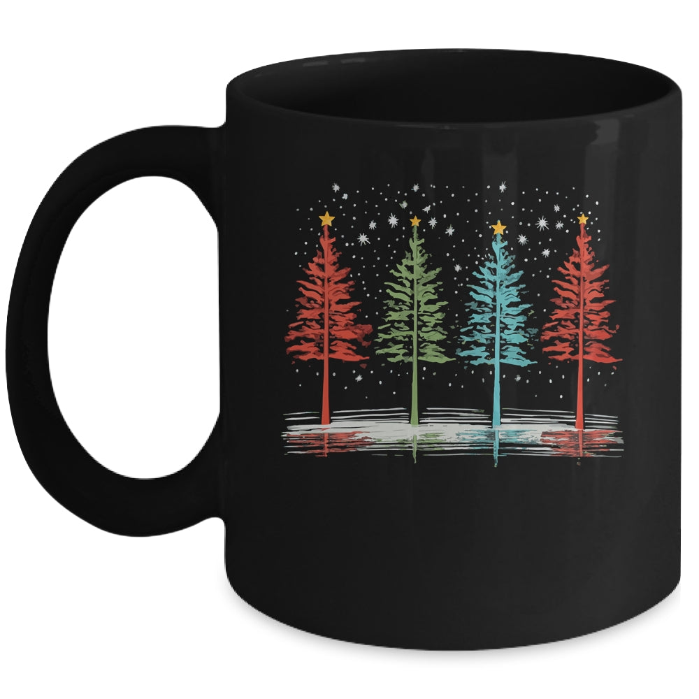 Vintage Christmas Trees Hand Drawing Christmas Trees Mug | siriusteestore