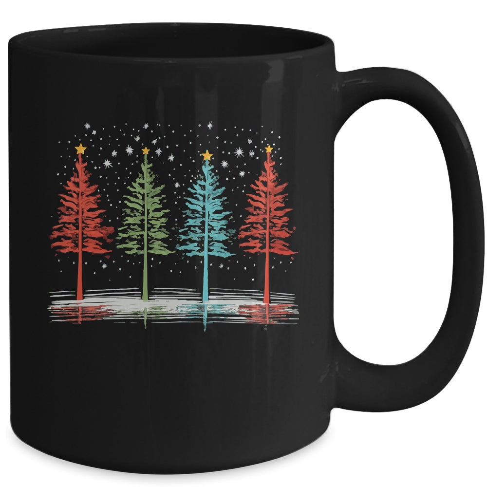 Vintage Christmas Trees Hand Drawing Christmas Trees Mug | siriusteestore