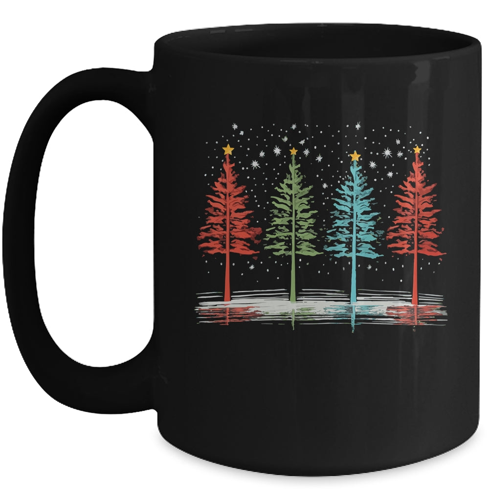 Vintage Christmas Trees Hand Drawing Christmas Trees Mug | siriusteestore