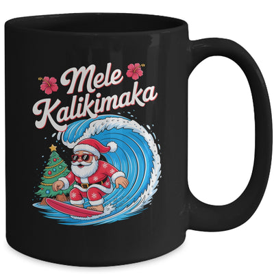 Vintage Cute Mele Kalikimaka Christmas Santa Surfing Costume Mug | siriusteestore