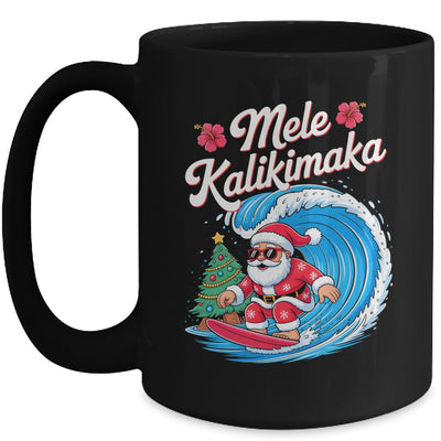 Vintage Cute Mele Kalikimaka Christmas Santa Surfing Costume Mug | siriusteestore