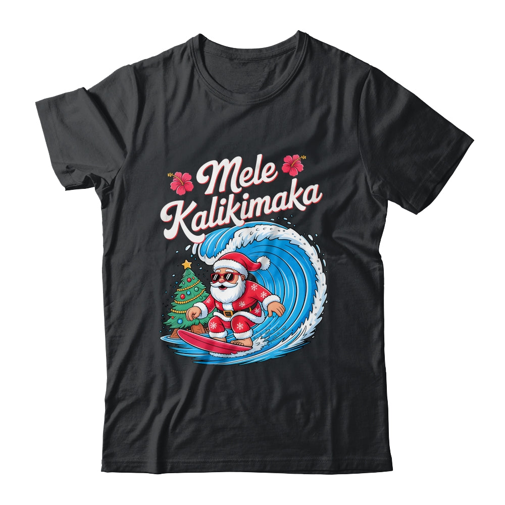 Vintage Cute Mele Kalikimaka Christmas Santa Surfing Costume Shirt & Sweatshirt | siriusteestore