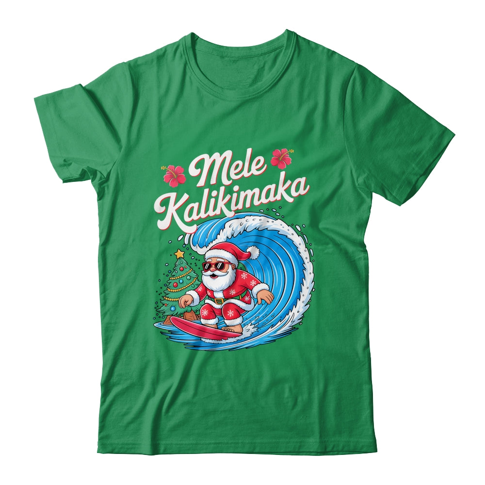 Vintage Cute Mele Kalikimaka Christmas Santa Surfing Costume Shirt & Sweatshirt | siriusteestore