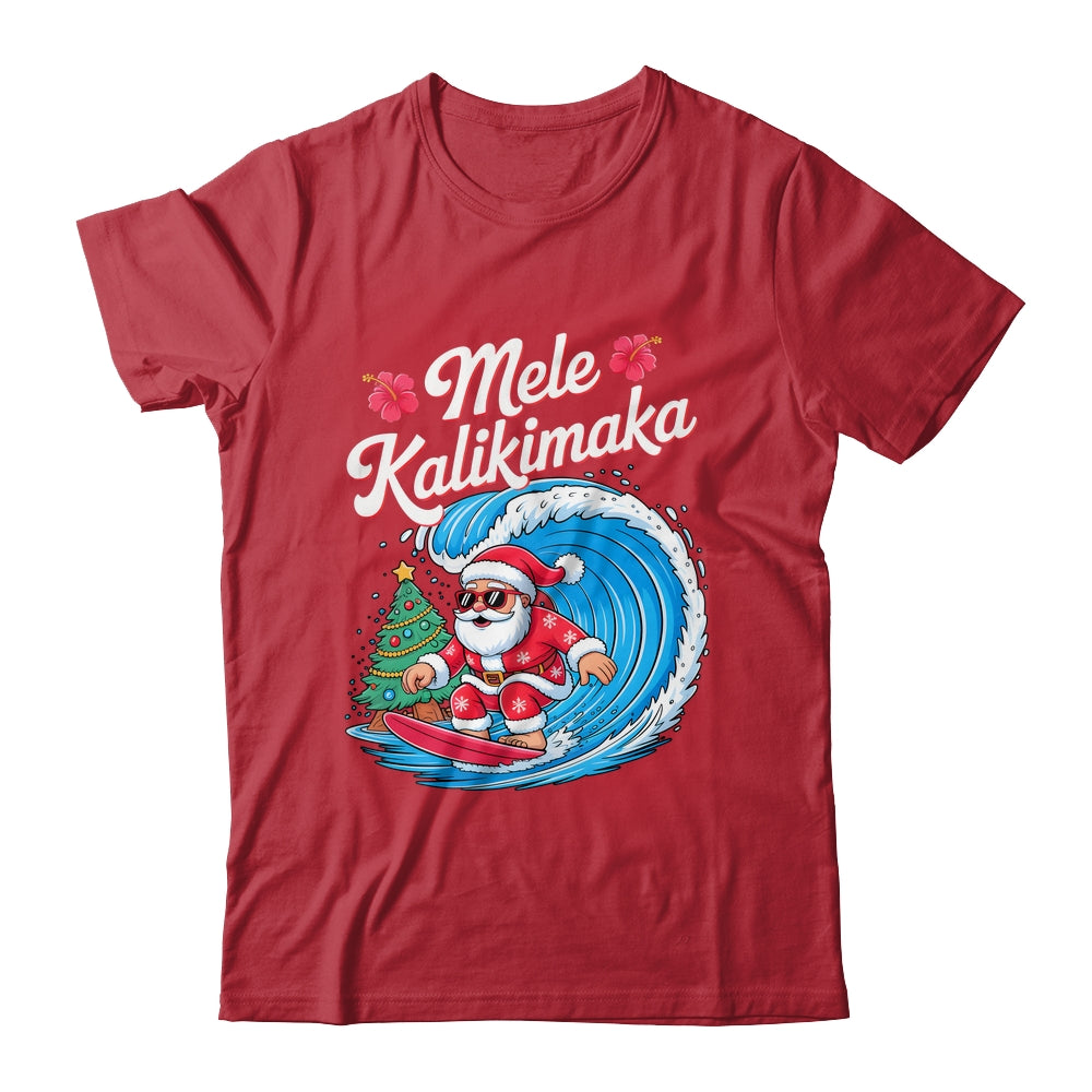 Vintage Cute Mele Kalikimaka Christmas Santa Surfing Costume Shirt & Sweatshirt | siriusteestore