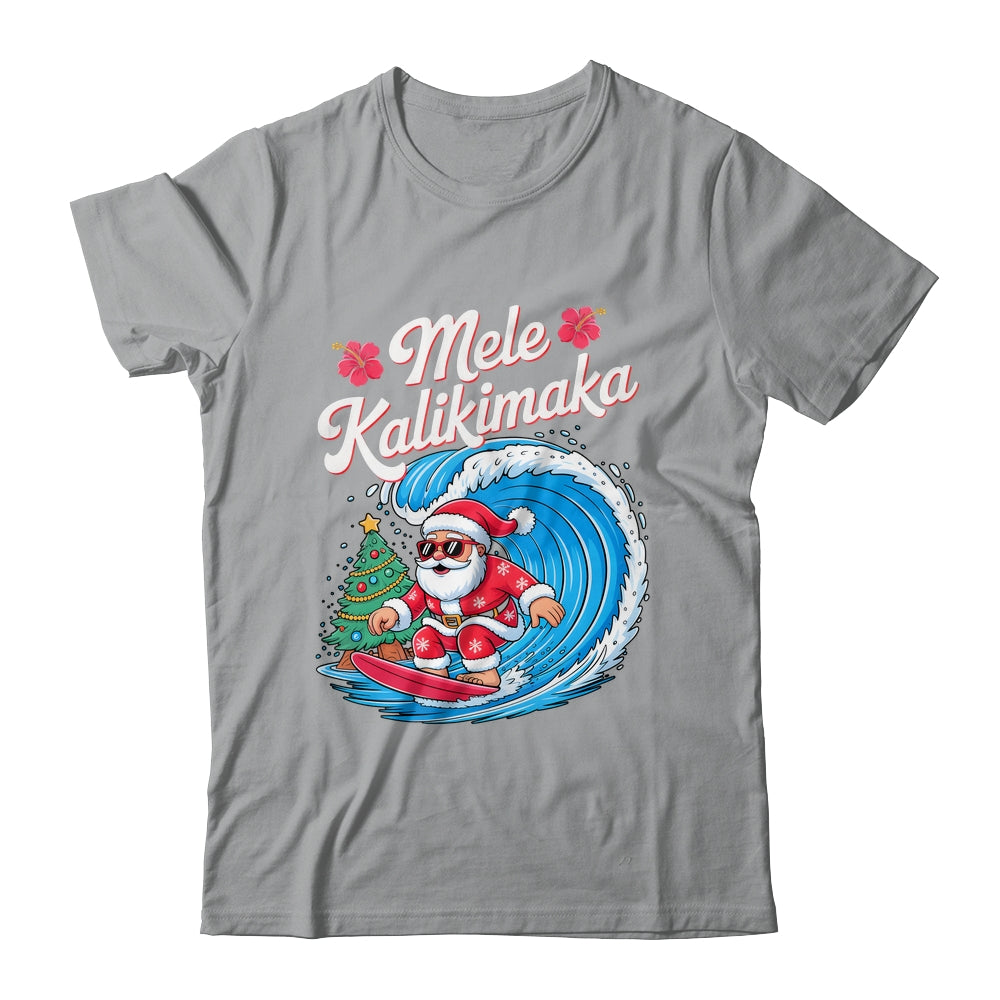 Vintage Cute Mele Kalikimaka Christmas Santa Surfing Costume Shirt & Sweatshirt | siriusteestore
