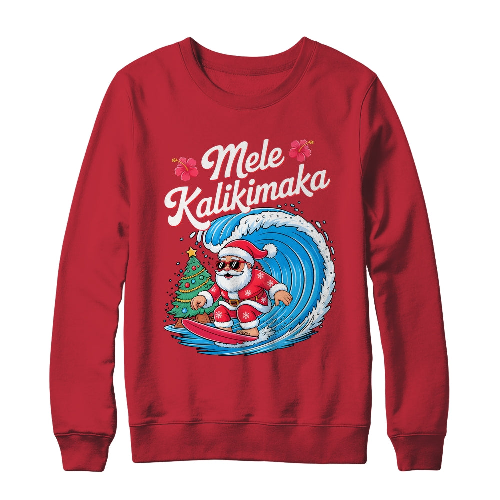 Vintage Cute Mele Kalikimaka Christmas Santa Surfing Costume Shirt & Sweatshirt | siriusteestore