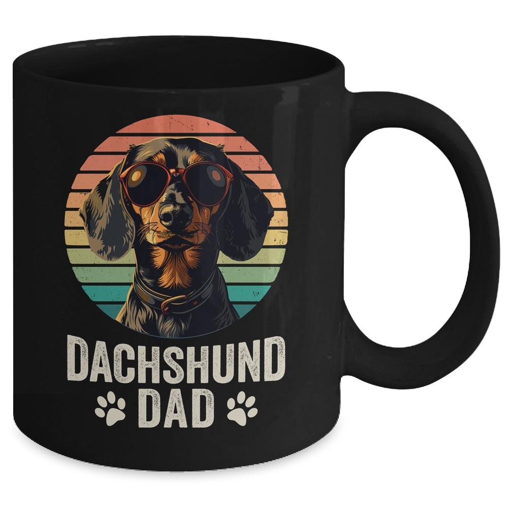 Vintage Dachshund Dad For Fathers Day Dog Lover Funny Mug | siriusteestore