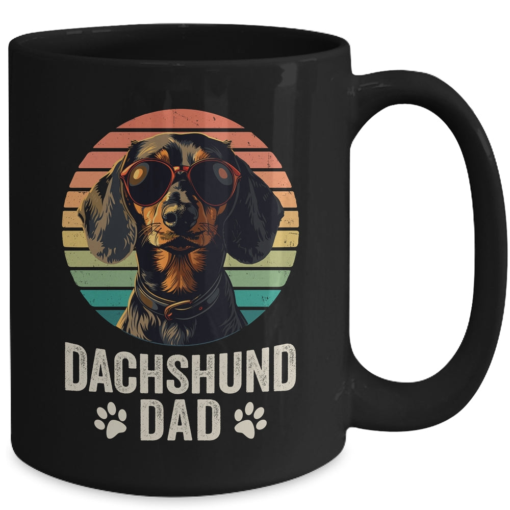 Vintage Dachshund Dad For Fathers Day Dog Lover Funny Mug | siriusteestore