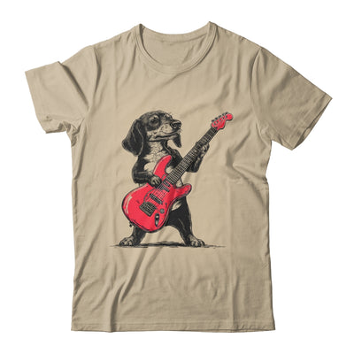 Vintage Dachshund Weenie Playing Guitar Rocking Dog Lover Shirt & Hoodie | siriusteestore