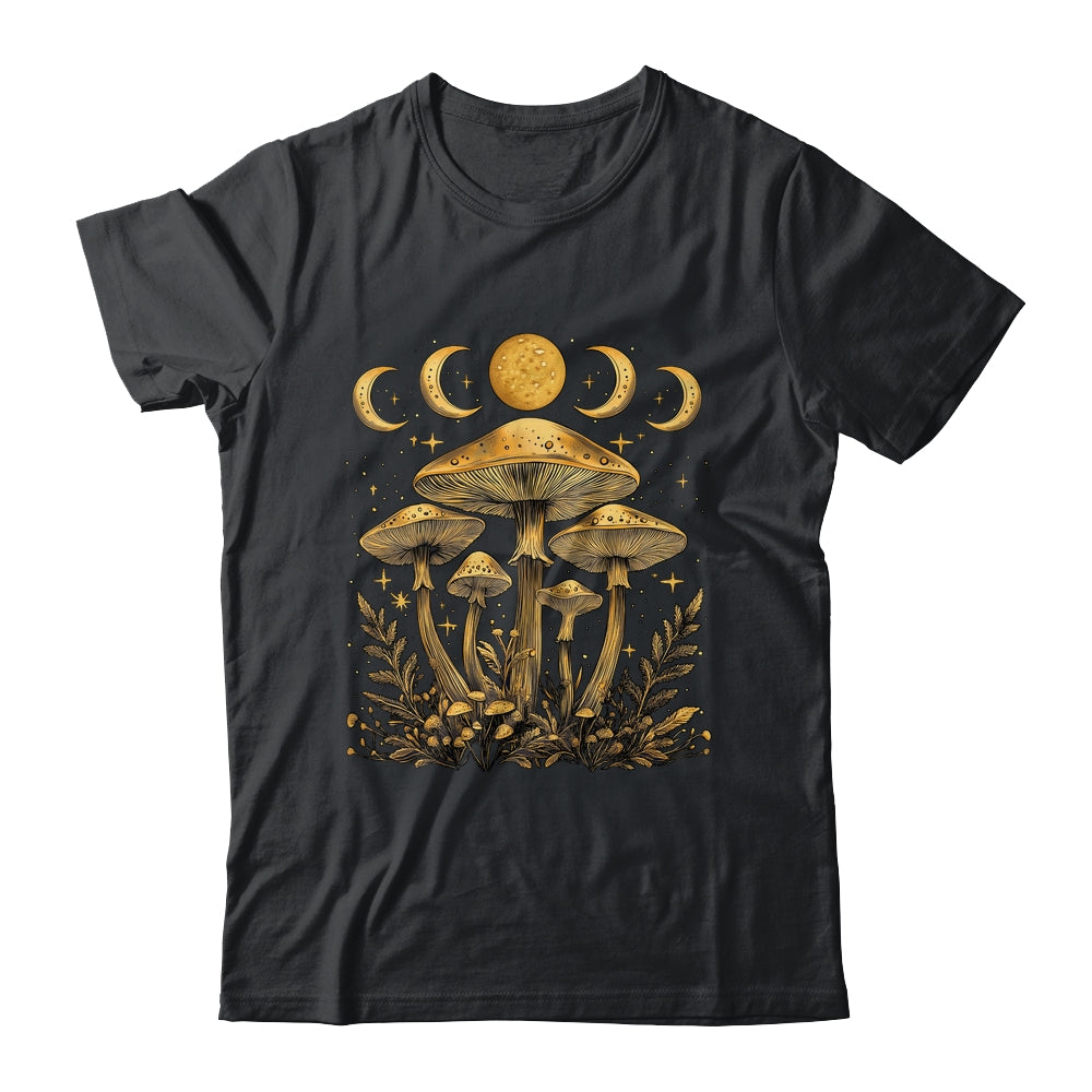 Vintage Dark Mushroom Moon Witchy Aesthetic Cottagecore Shirt & Tank Top | siriusteestore
