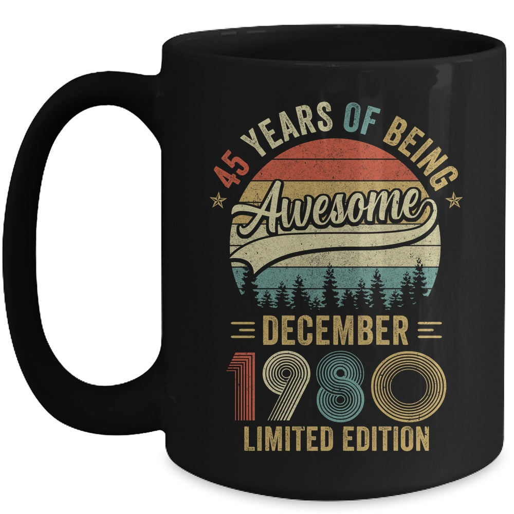 Vintage December 1980 45 Year Old 45th Birthday Men Women Mug | siriusteestore