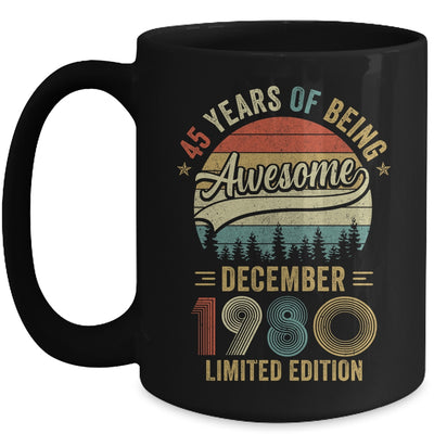 Vintage December 1980 45 Year Old 45th Birthday Men Women Mug | siriusteestore