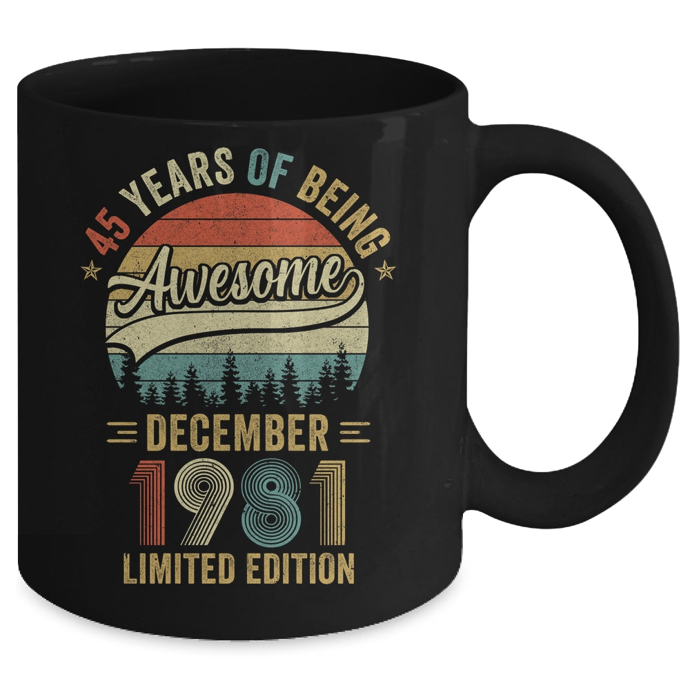 Vintage December 1981 45 Years Old 45th Birthday Men Women Mug | siriusteestore