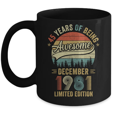 Vintage December 1981 45 Years Old 45th Birthday Men Women Mug | siriusteestore