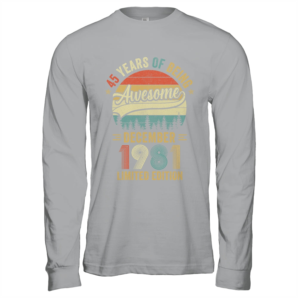 Vintage December 1981 45 Years Old 45th Birthday Men Women Shirt & Hoodie | siriusteestore