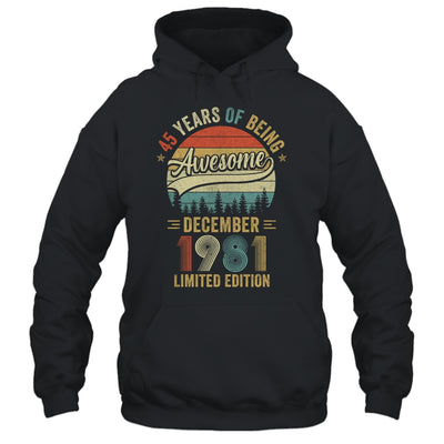 Vintage December 1981 45 Years Old 45th Birthday Men Women Shirt & Hoodie | siriusteestore