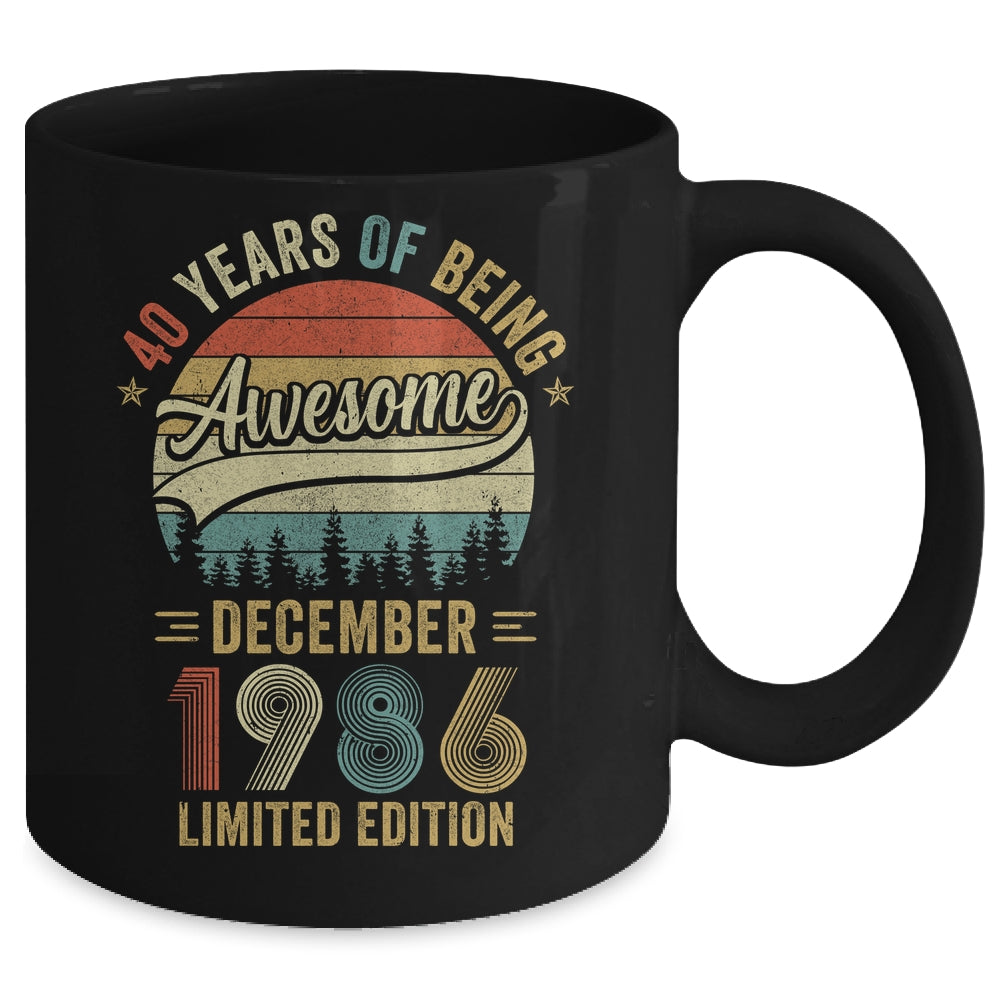 Vintage December 1986 40 Years Old 40th Birthday Men Women Mug | siriusteestore