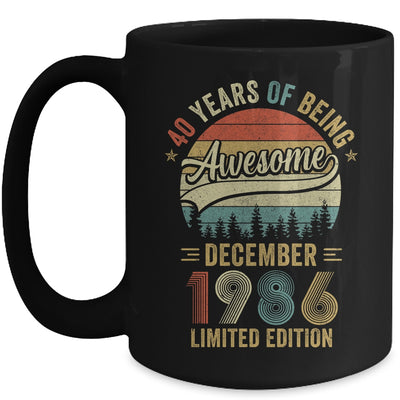 Vintage December 1986 40 Years Old 40th Birthday Men Women Mug | siriusteestore