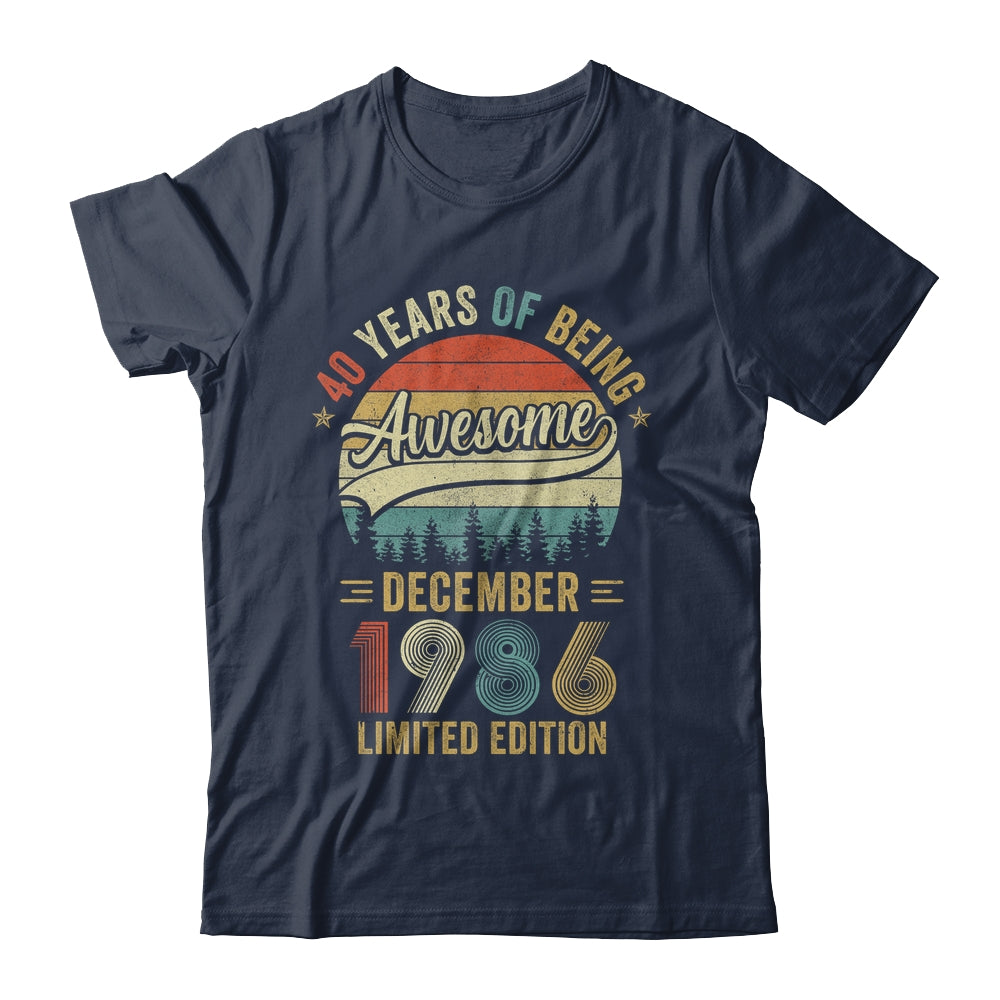 Vintage December 1986 40 Years Old 40th Birthday Men Women Shirt & Hoodie | siriusteestore