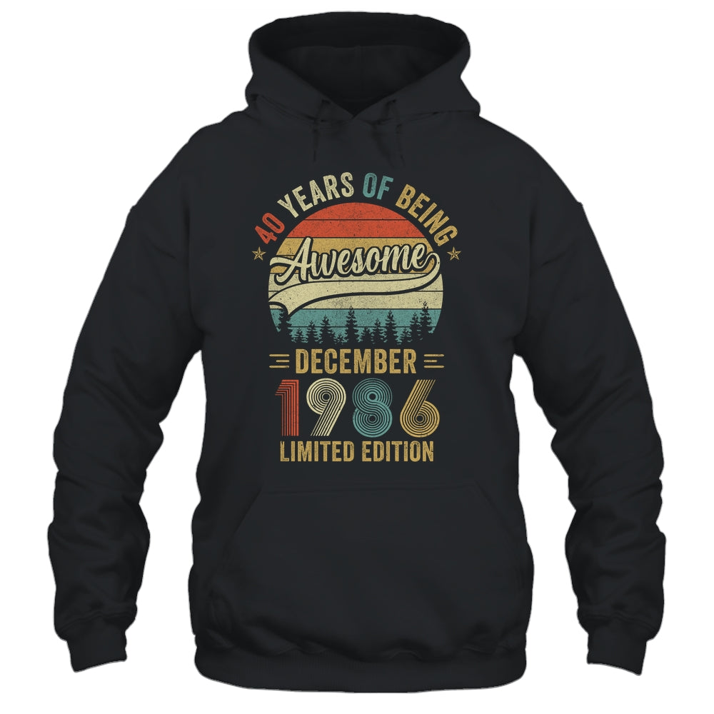 Vintage December 1986 40 Years Old 40th Birthday Men Women Shirt & Hoodie | siriusteestore