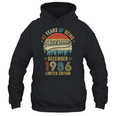 Vintage December 1986 40 Years Old 40th Birthday Men Women Shirt & Hoodie | siriusteestore