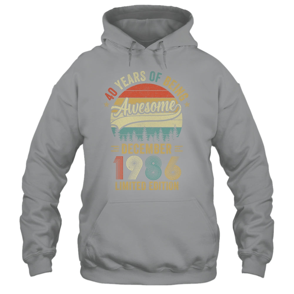Vintage December 1986 40 Years Old 40th Birthday Men Women Shirt & Hoodie | siriusteestore