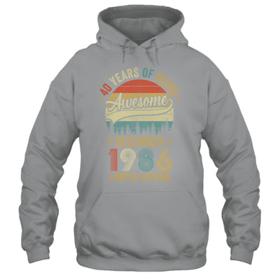Vintage December 1986 40 Years Old 40th Birthday Men Women Shirt & Hoodie | siriusteestore