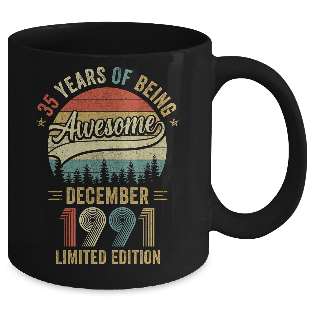 Vintage December 1991 35 Years Old 35th Birthday Men Women Mug | siriusteestore