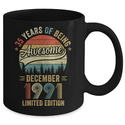 Vintage December 1991 35 Years Old 35th Birthday Men Women Mug | siriusteestore