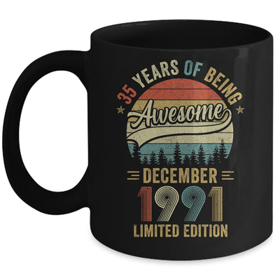 Vintage December 1991 35 Years Old 35th Birthday Men Women Mug | siriusteestore
