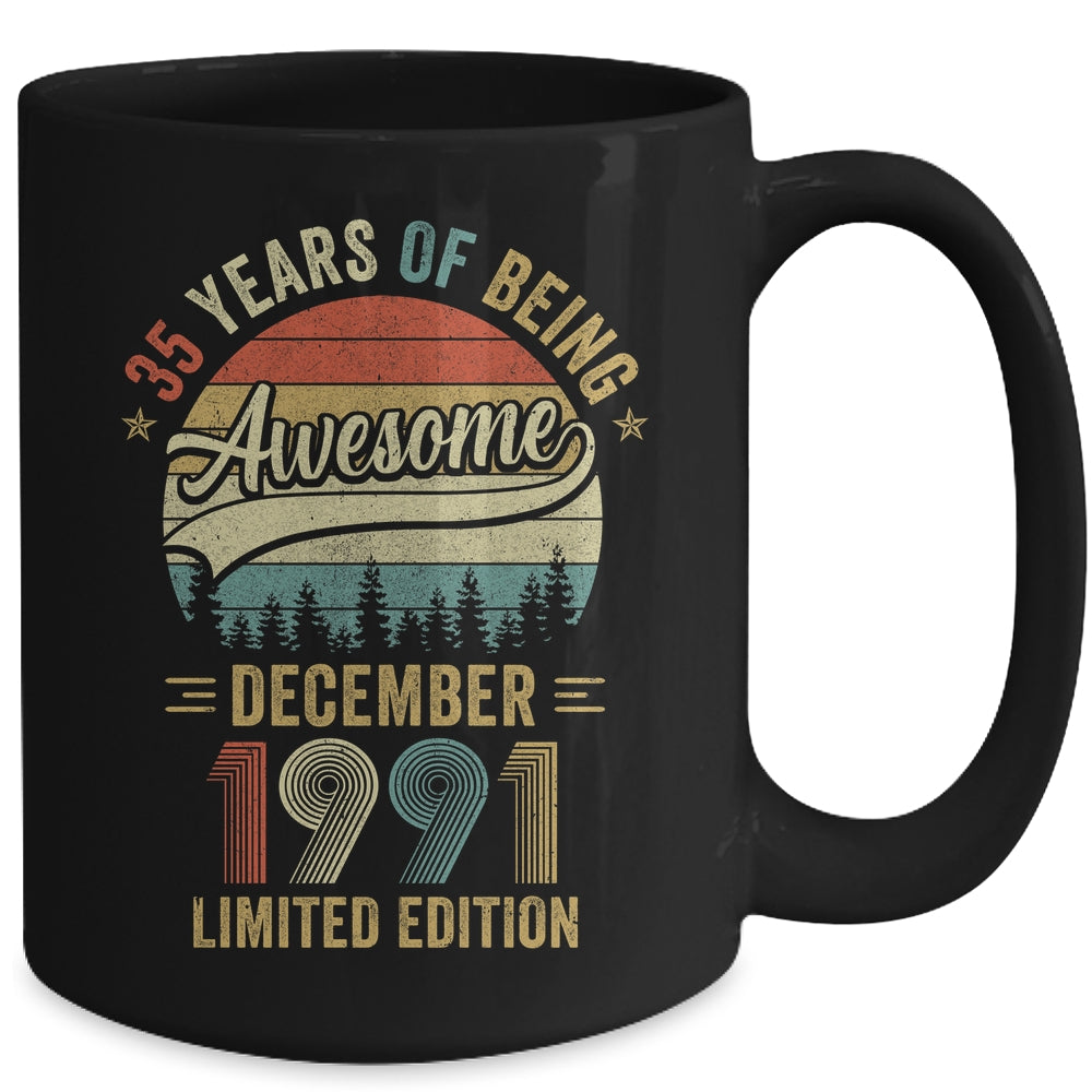 Vintage December 1991 35 Years Old 35th Birthday Men Women Mug | siriusteestore