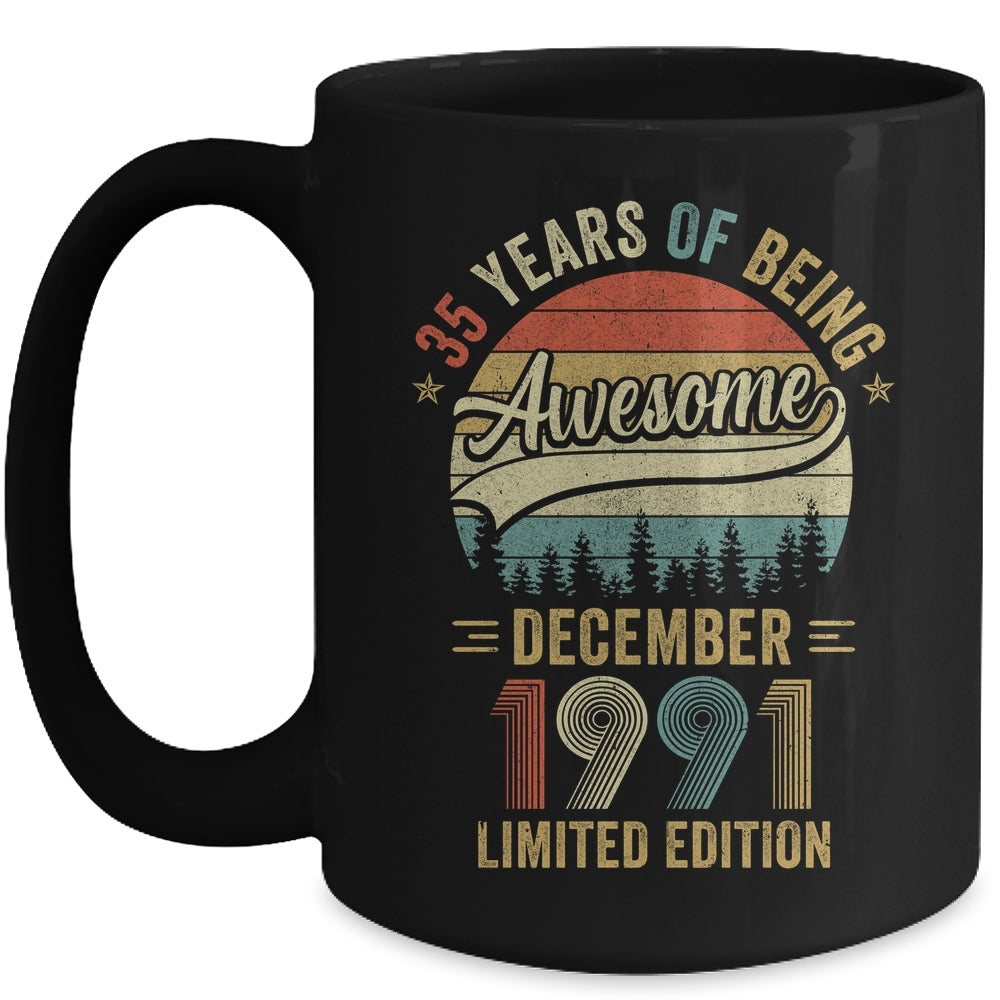 Vintage December 1991 35 Years Old 35th Birthday Men Women Mug | siriusteestore
