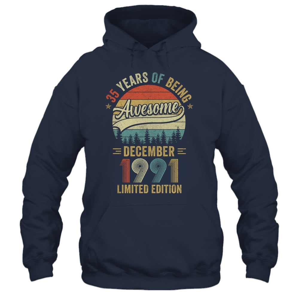 Vintage December 1991 35 Years Old 35th Birthday Men Women Shirt & Hoodie | siriusteestore
