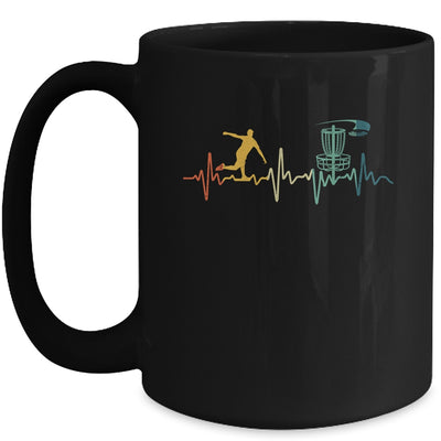 Vintage Disc Golf For Men Women Heartbeat Disc Golf Player Mug | siriusteestore
