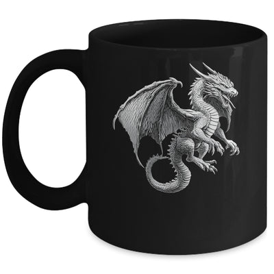 Vintage Dragon Art Silver Dragon Lover Design Men Women Mug | siriusteestore