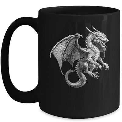 Vintage Dragon Art Silver Dragon Lover Design Men Women Mug | siriusteestore