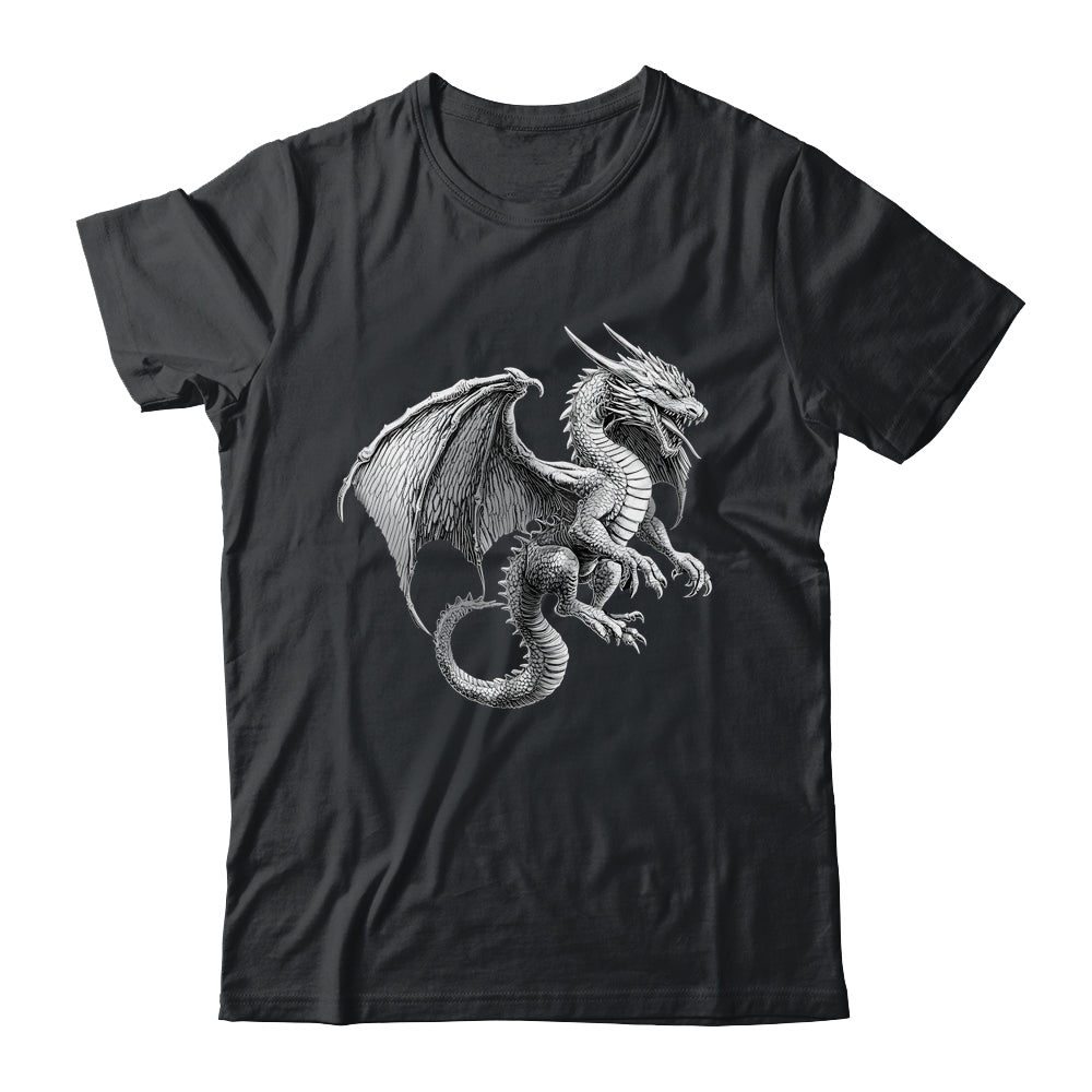 Vintage Dragon Art Silver Dragon Lover Design Men Women Shirt & Hoodie | siriusteestore
