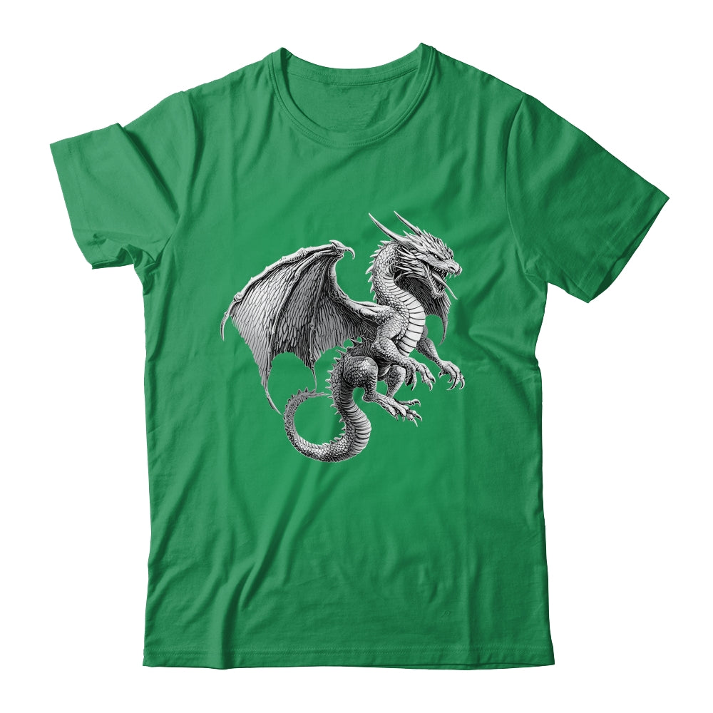 Vintage Dragon Art Silver Dragon Lover Design Men Women Shirt & Hoodie | siriusteestore