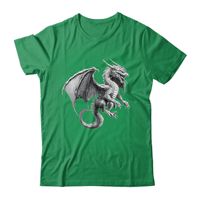 Vintage Dragon Art Silver Dragon Lover Design Men Women Shirt & Hoodie | siriusteestore