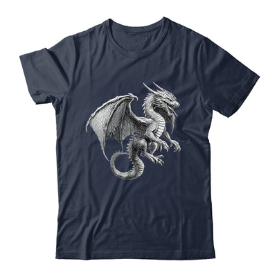 Vintage Dragon Art Silver Dragon Lover Design Men Women Shirt & Hoodie | siriusteestore