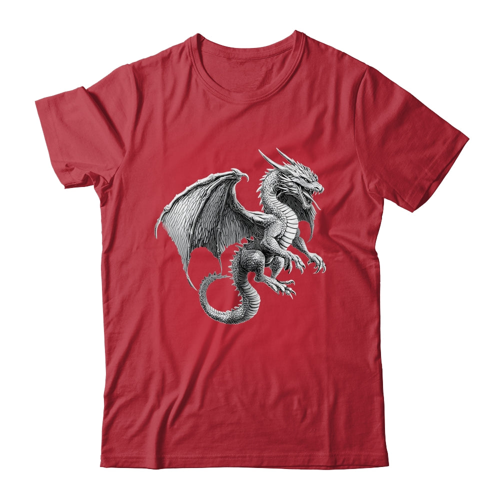 Vintage Dragon Art Silver Dragon Lover Design Men Women Shirt & Hoodie | siriusteestore