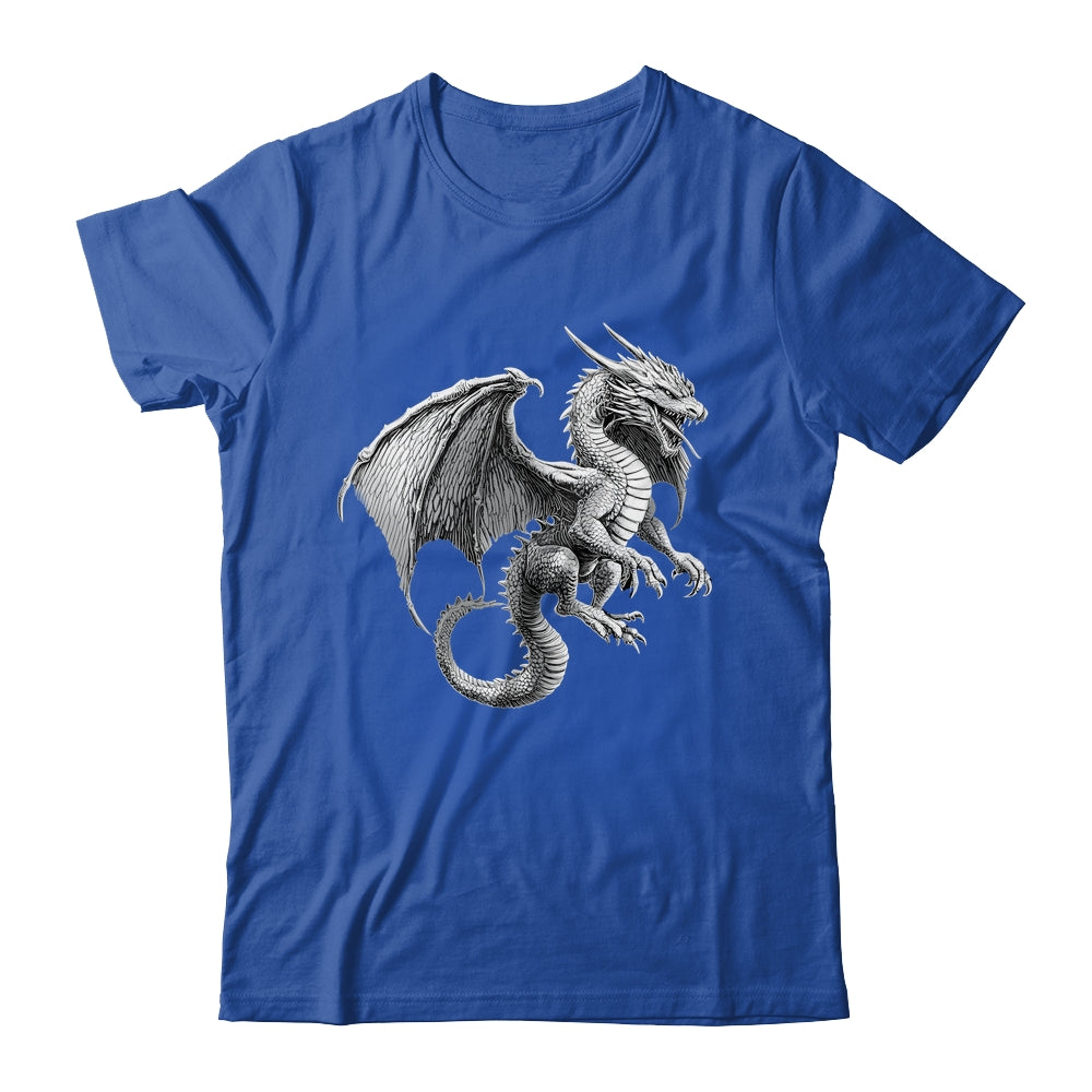 Vintage Dragon Art Silver Dragon Lover Design Men Women Shirt & Hoodie | siriusteestore