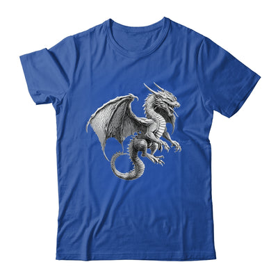 Vintage Dragon Art Silver Dragon Lover Design Men Women Shirt & Hoodie | siriusteestore