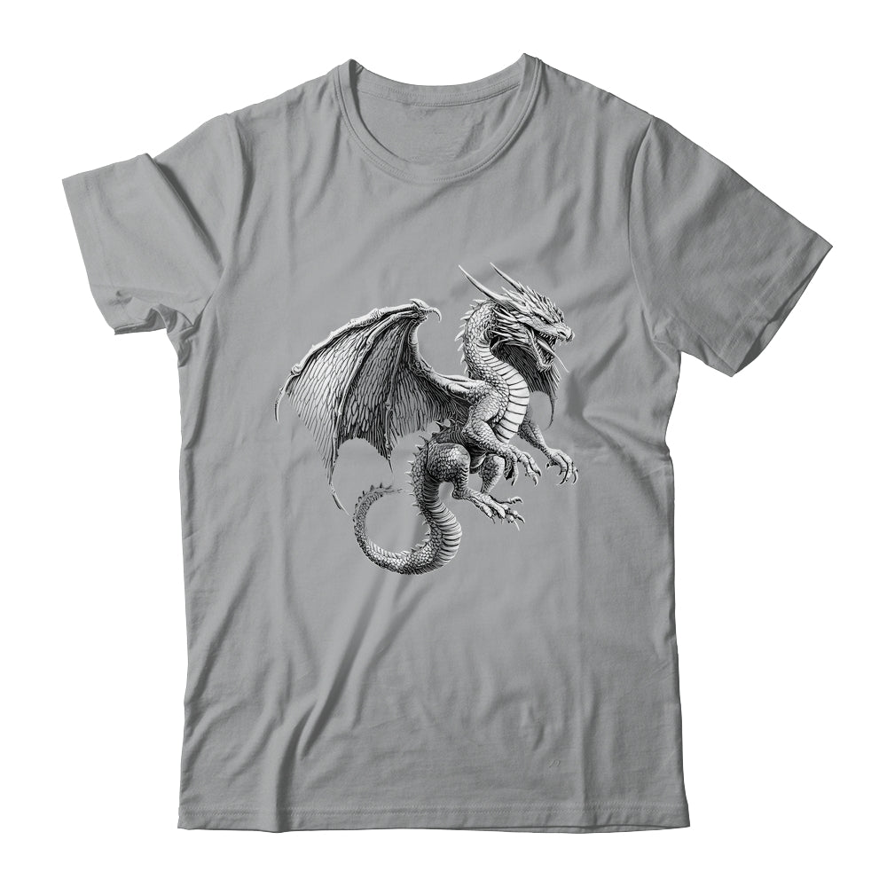 Vintage Dragon Art Silver Dragon Lover Design Men Women Shirt & Hoodie | siriusteestore