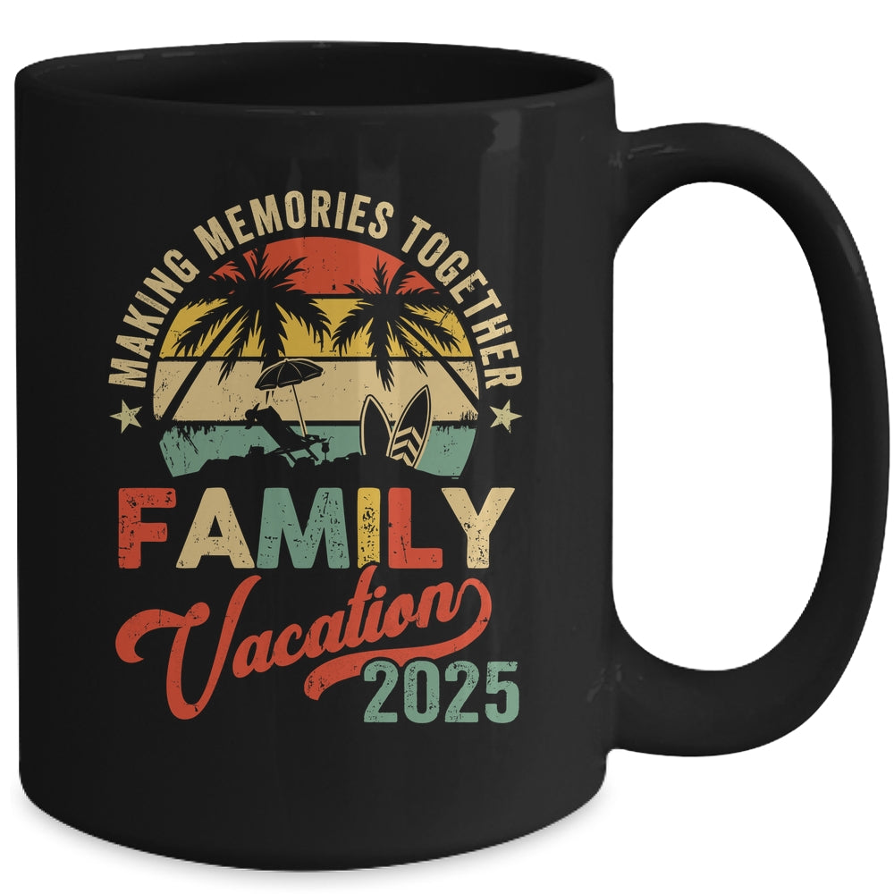 Vintage Family Trip Matching Summer Vacation Beach 2025 Mug | siriusteestore