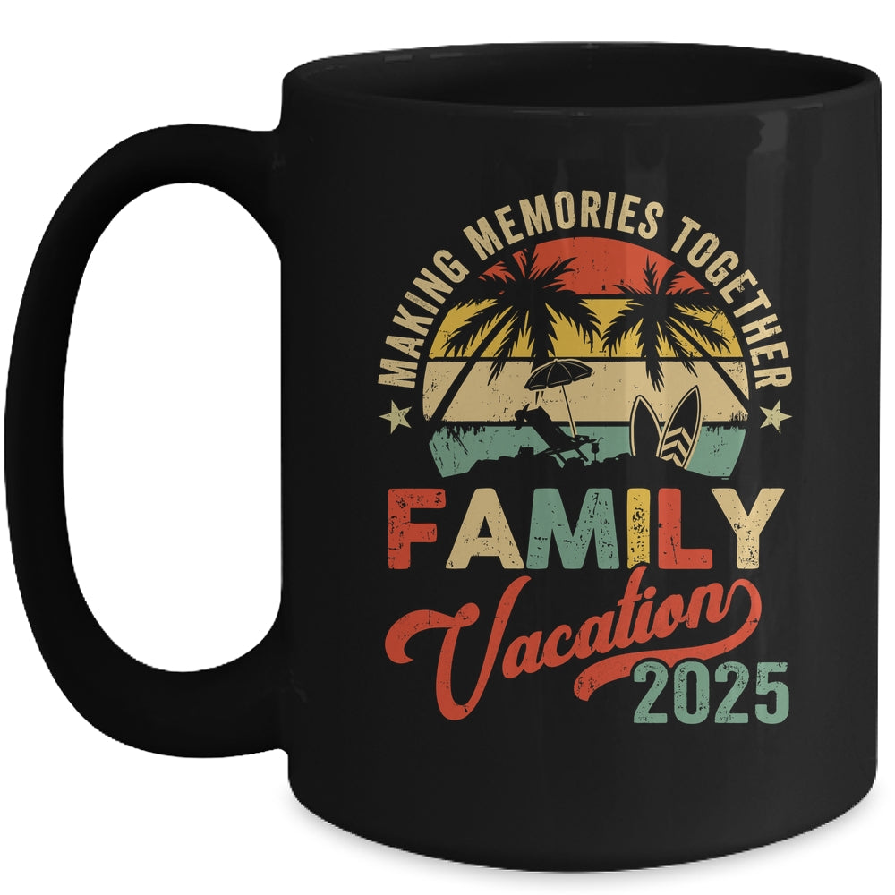 Vintage Family Trip Matching Summer Vacation Beach 2025 Mug | siriusteestore