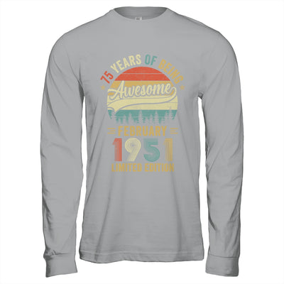Vintage February 1951 75 Years Old 75th Birthday Men Women Shirt & Hoodie | siriusteestore