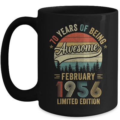 Vintage February 1956 70 Years Old 70th Birthday Men Women Mug | siriusteestore