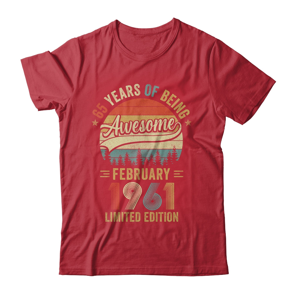 Vintage February 1961 65 Years Old 65th Birthday Men Women Shirt & Hoodie | siriusteestore