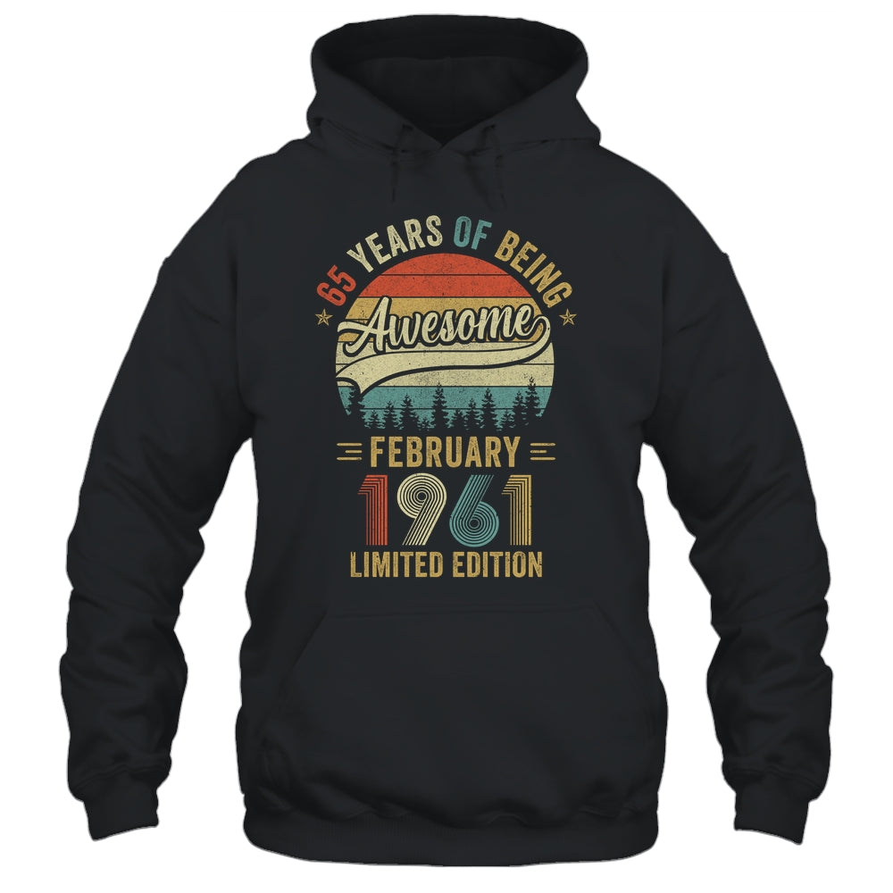 Vintage February 1961 65 Years Old 65th Birthday Men Women Shirt & Hoodie | siriusteestore